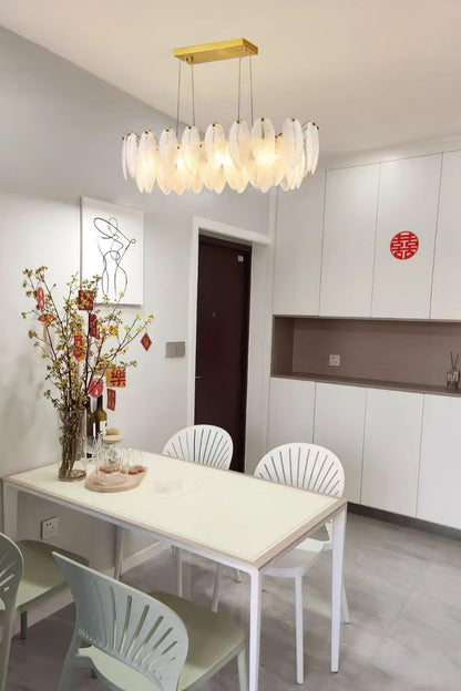 Glass Feather Chandelier - morylighting