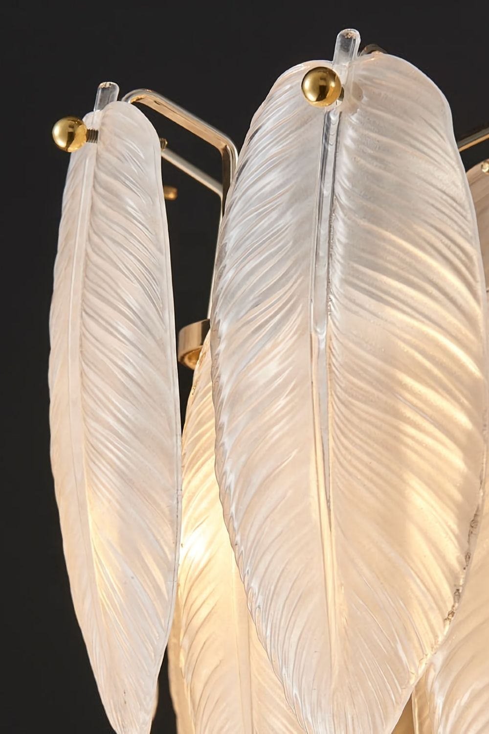 Glass Feather Chandelier - morylighting