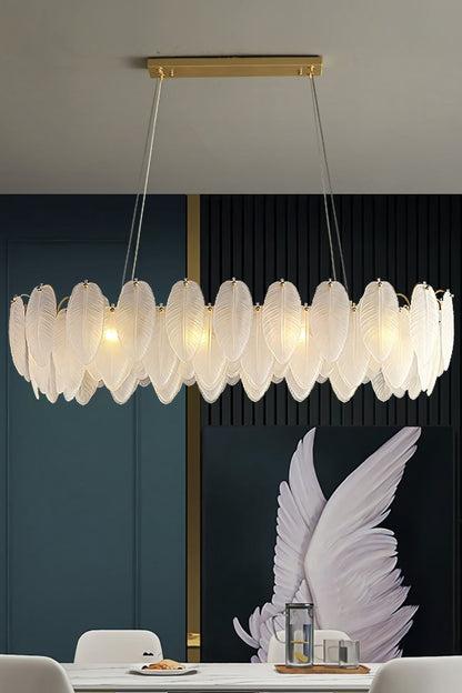 Glass Feather Chandelier - morylighting