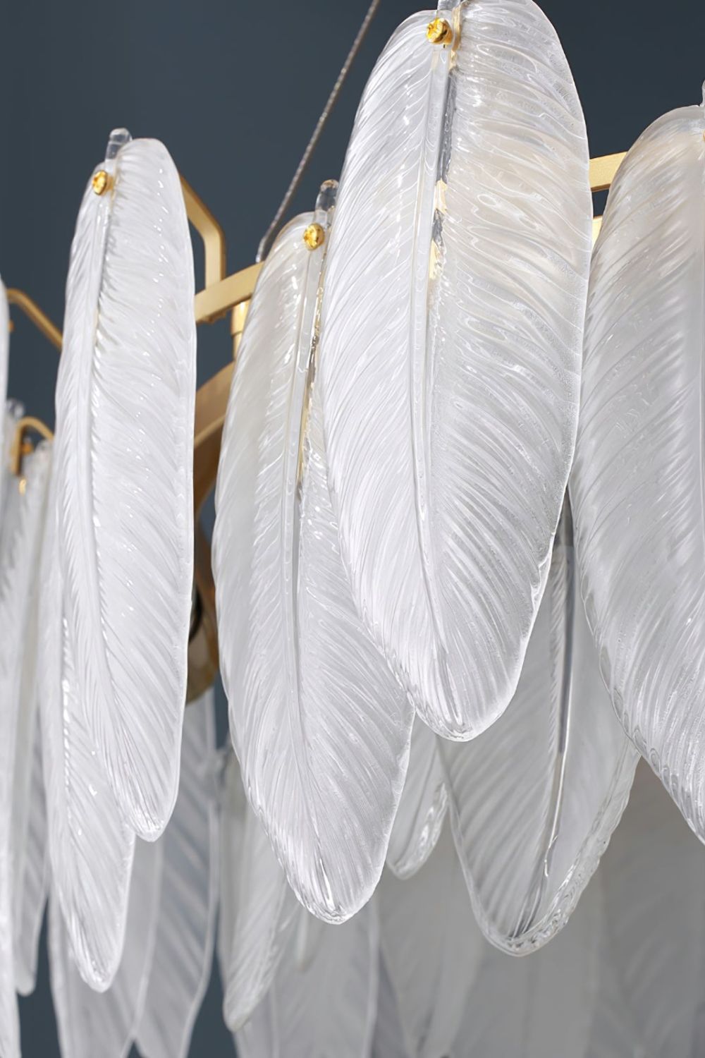 Glass Feather Chandelier - morylighting