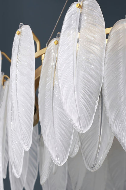 Glass Feather Chandelier - morylighting