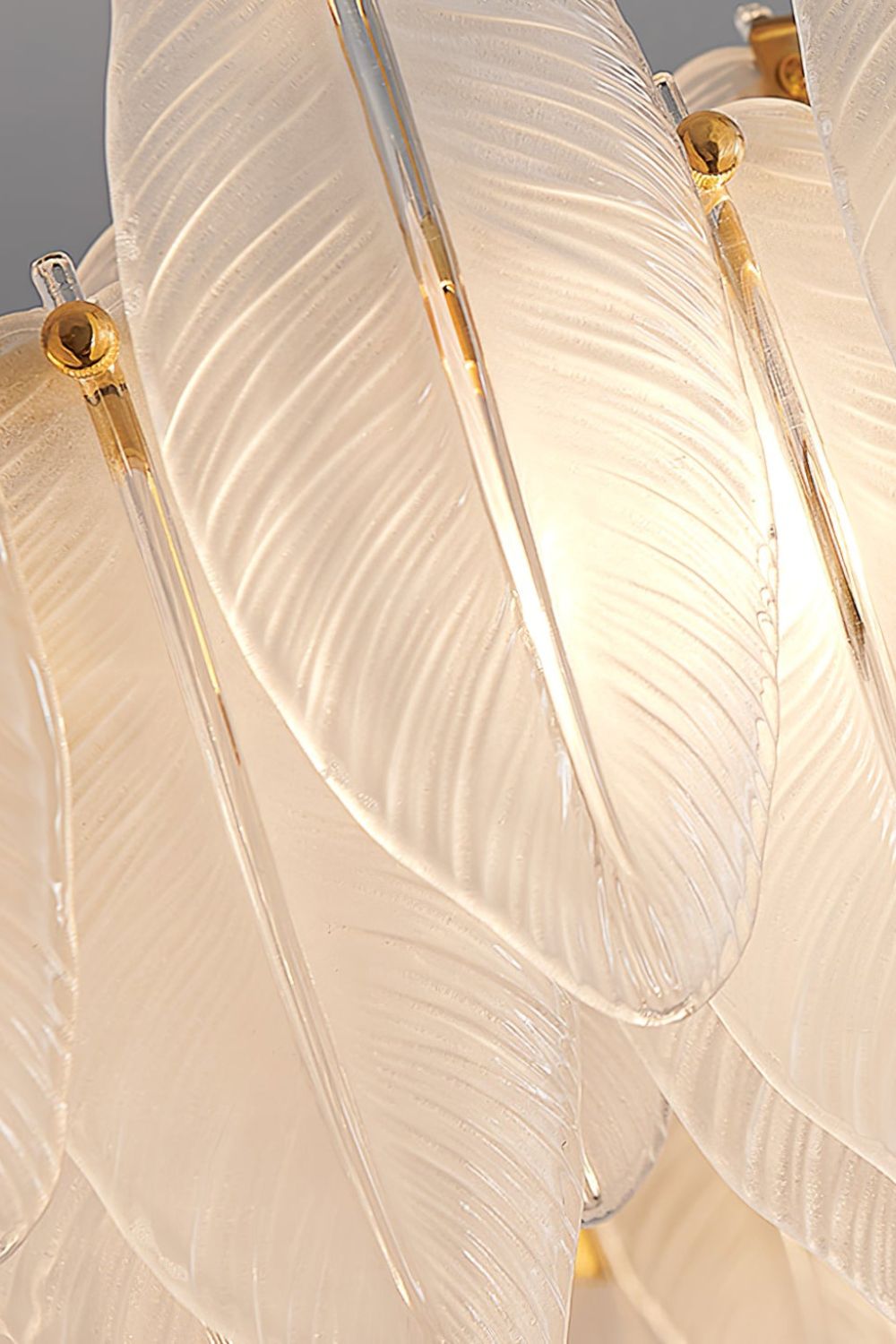 Glass Feather Chandelier - morylighting