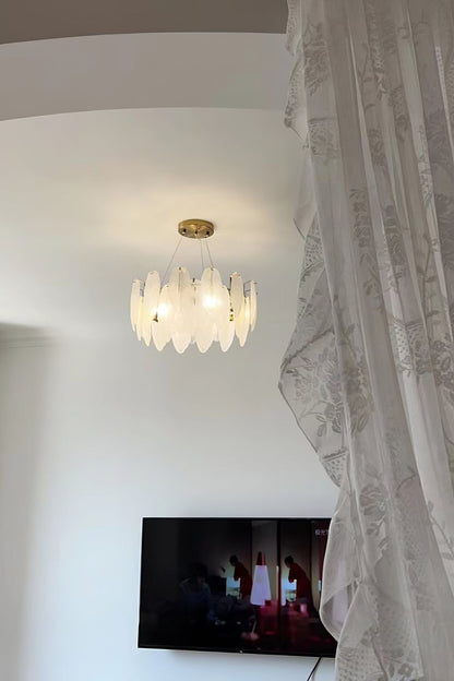 Glass Feather Chandelier - morylighting