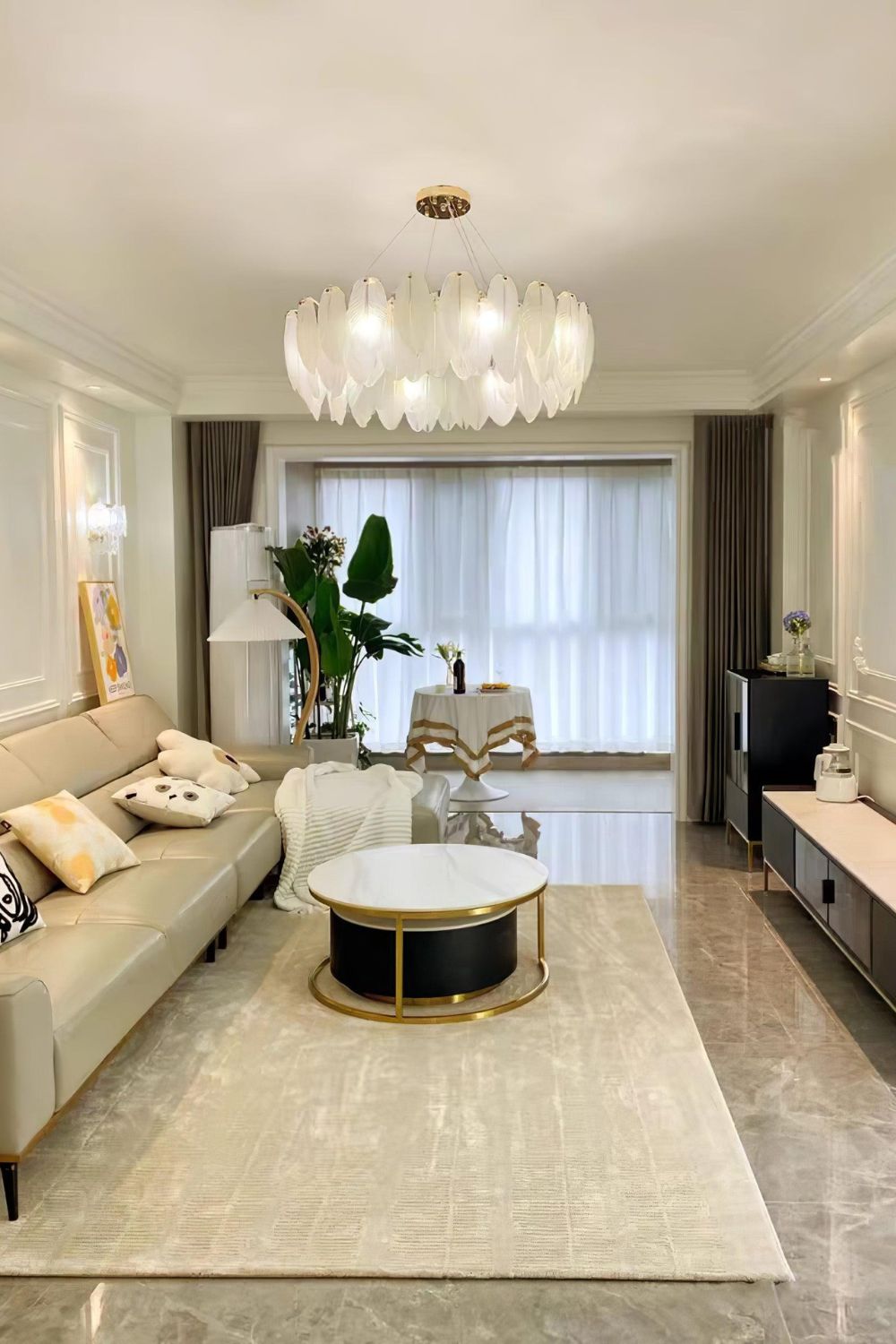 Glass Feather Chandelier - morylighting