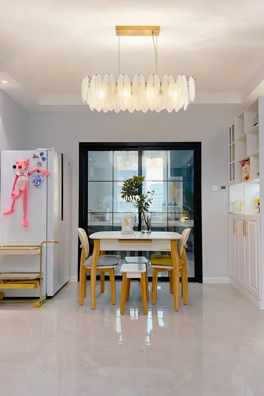 Glass Feather Chandelier - morylighting