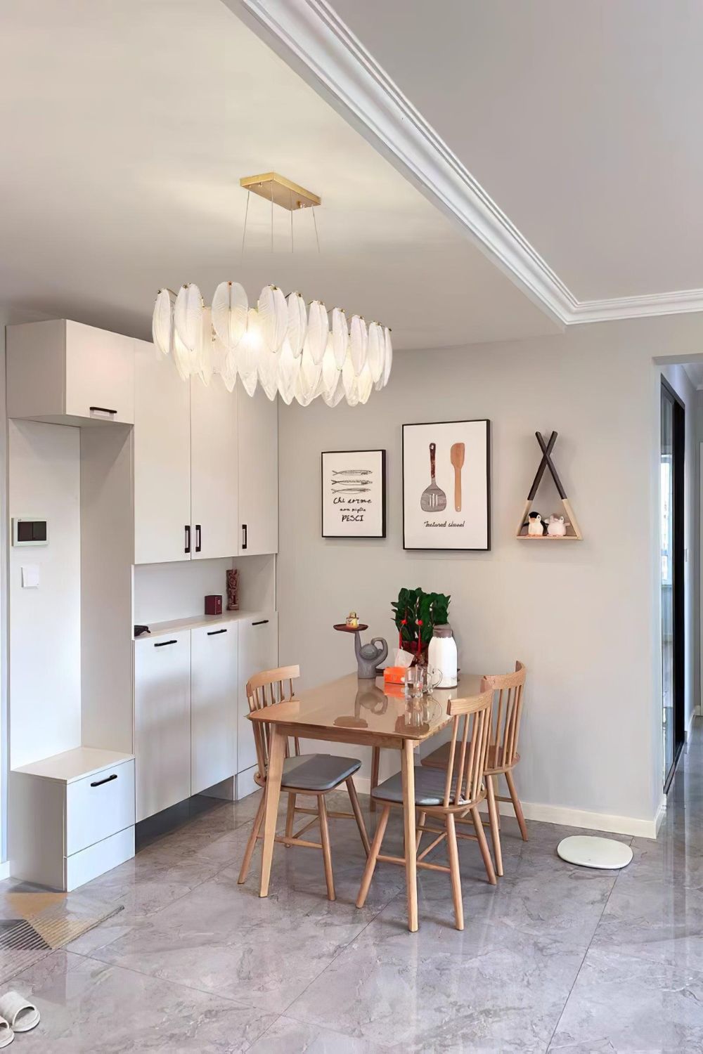 Glass Feather Chandelier - morylighting