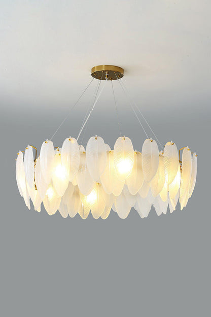 Glass Feather Chandelier - morylighting
