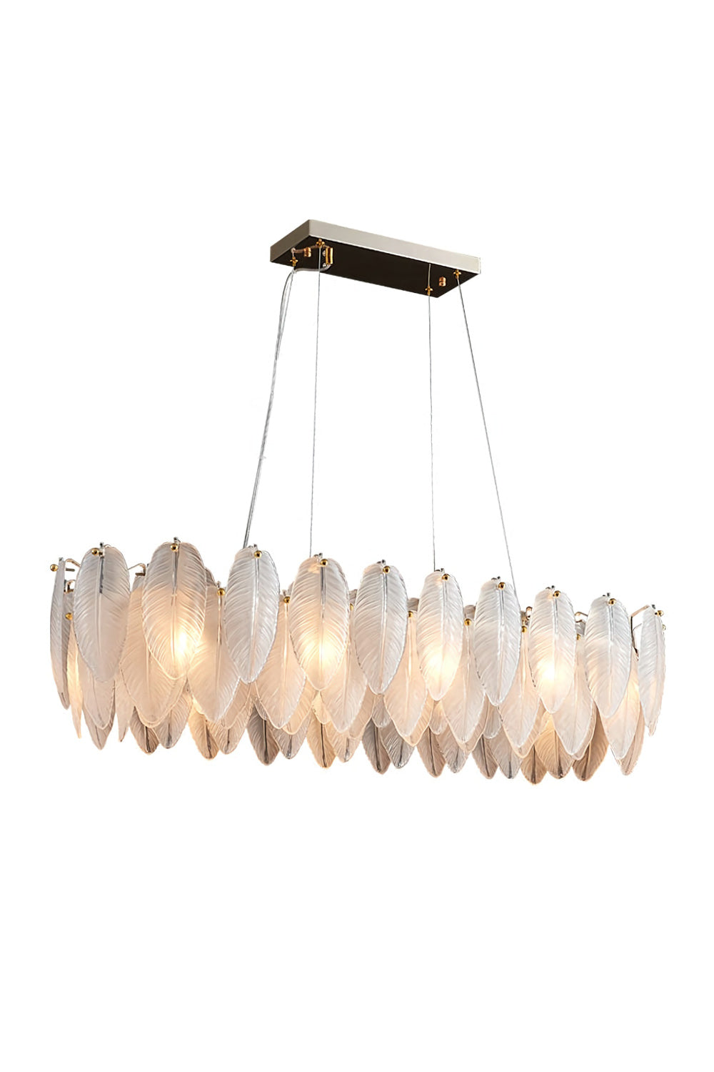 Glass Feather Chandelier - morylighting