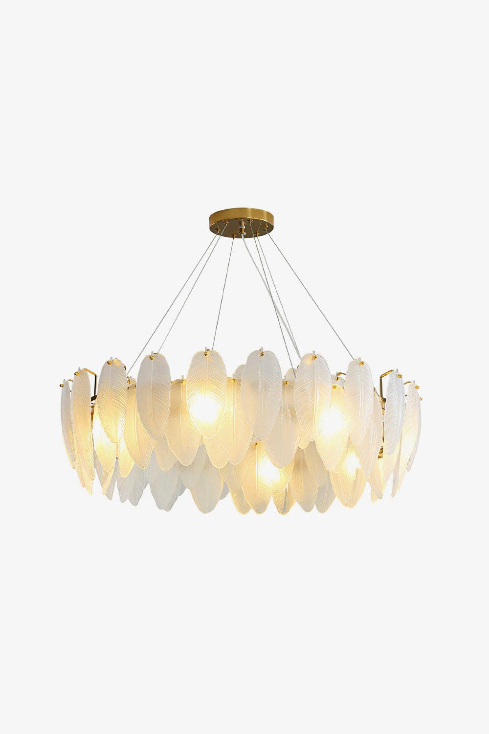 Glass Feather Chandelier - morylighting