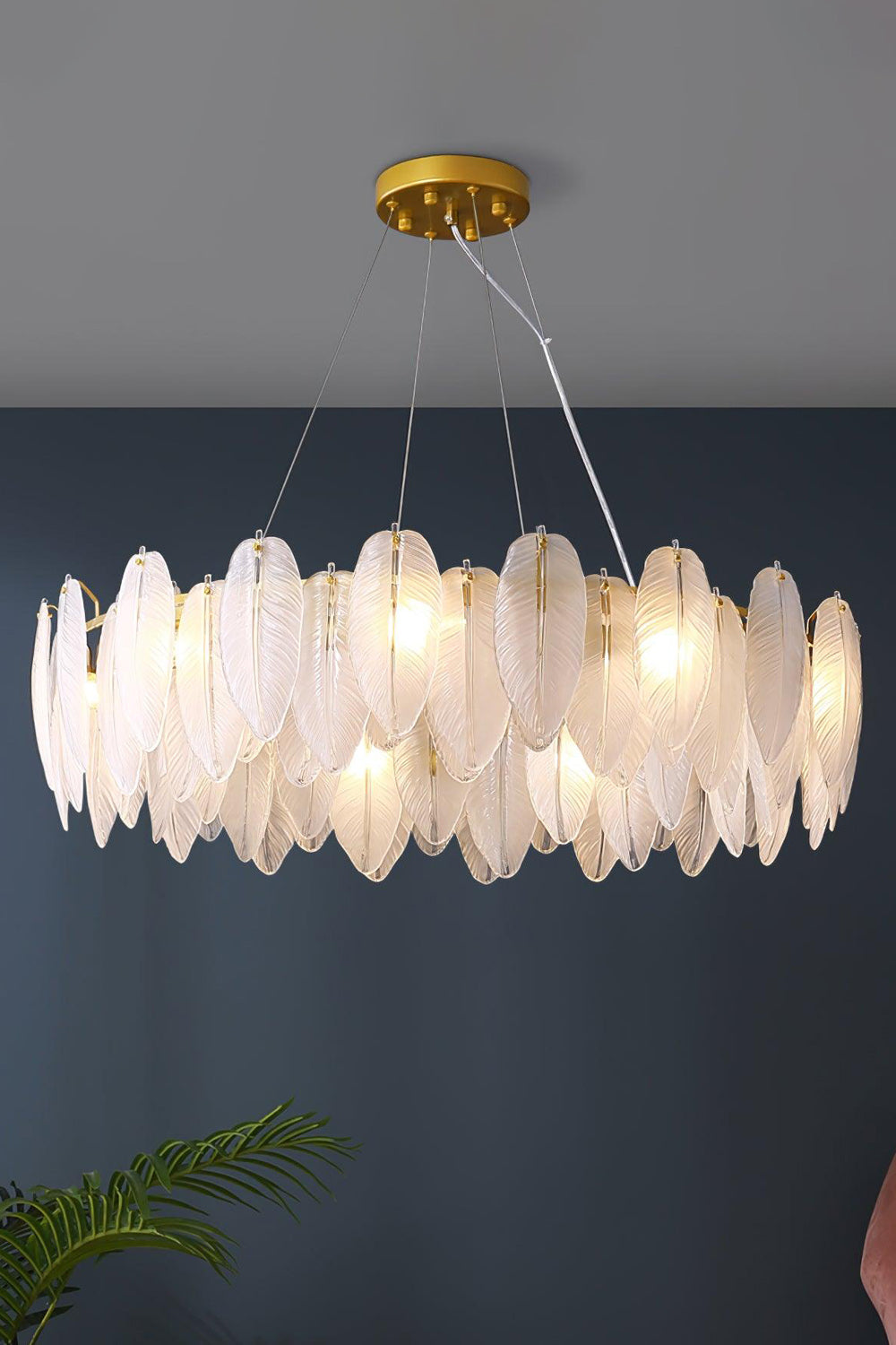 Glass Feather Chandelier - morylighting
