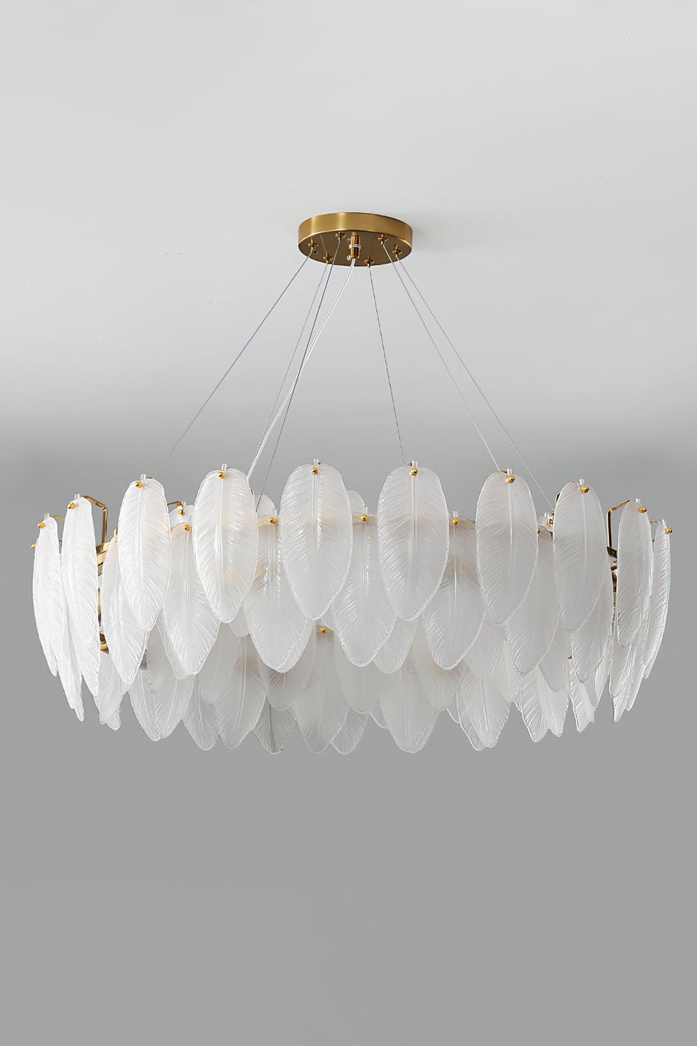 Glass Feather Chandelier - morylighting