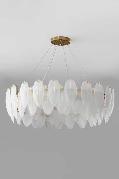 Glass Feather Chandelier - morylighting