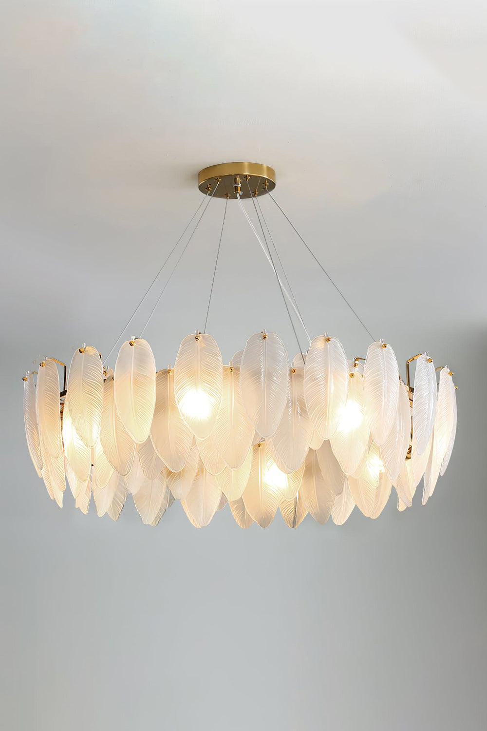 Glass Feather Chandelier - morylighting