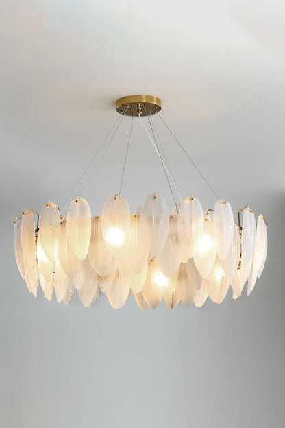 Glass Feather Chandelier - morylighting