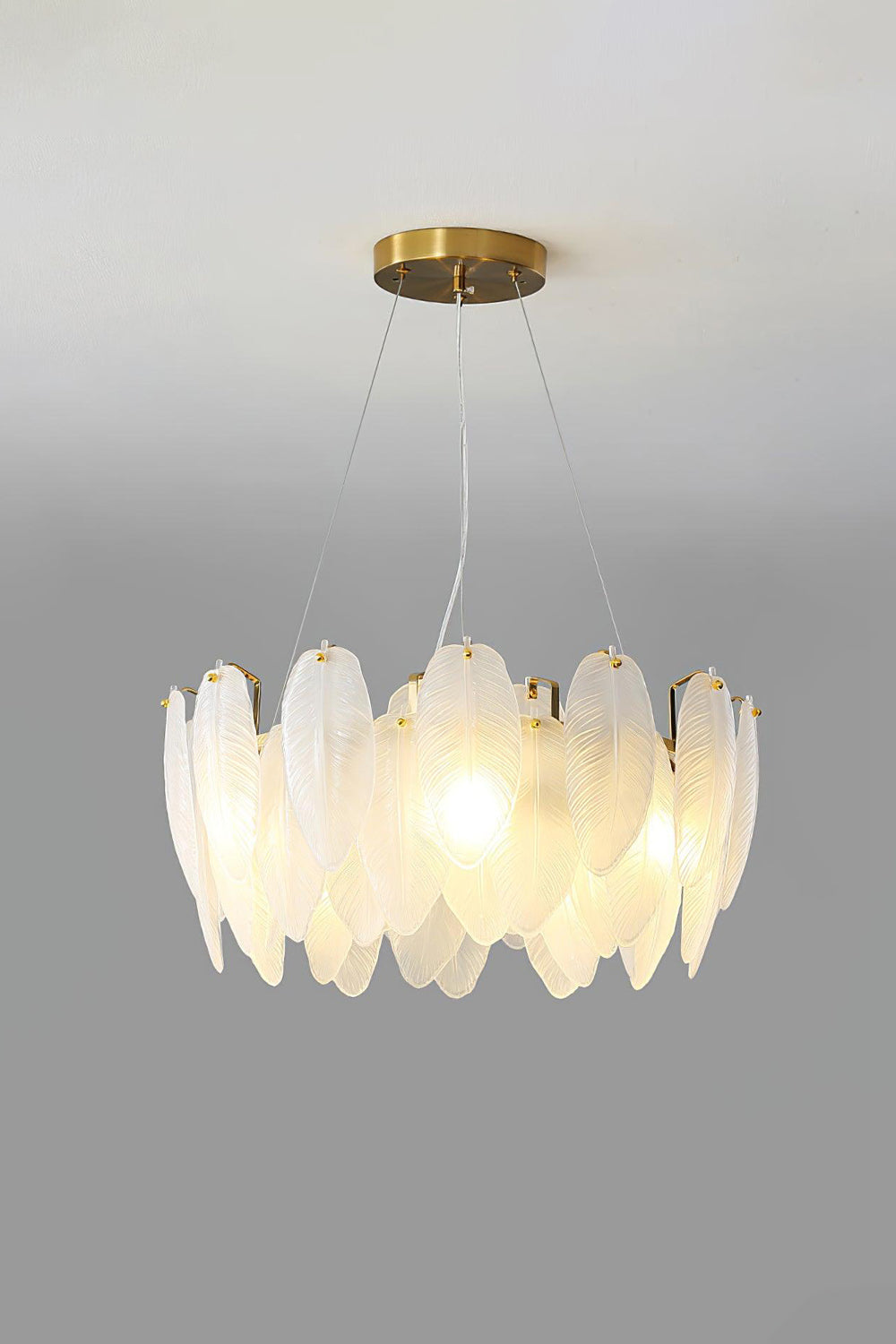 Glass Feather Chandelier - morylighting