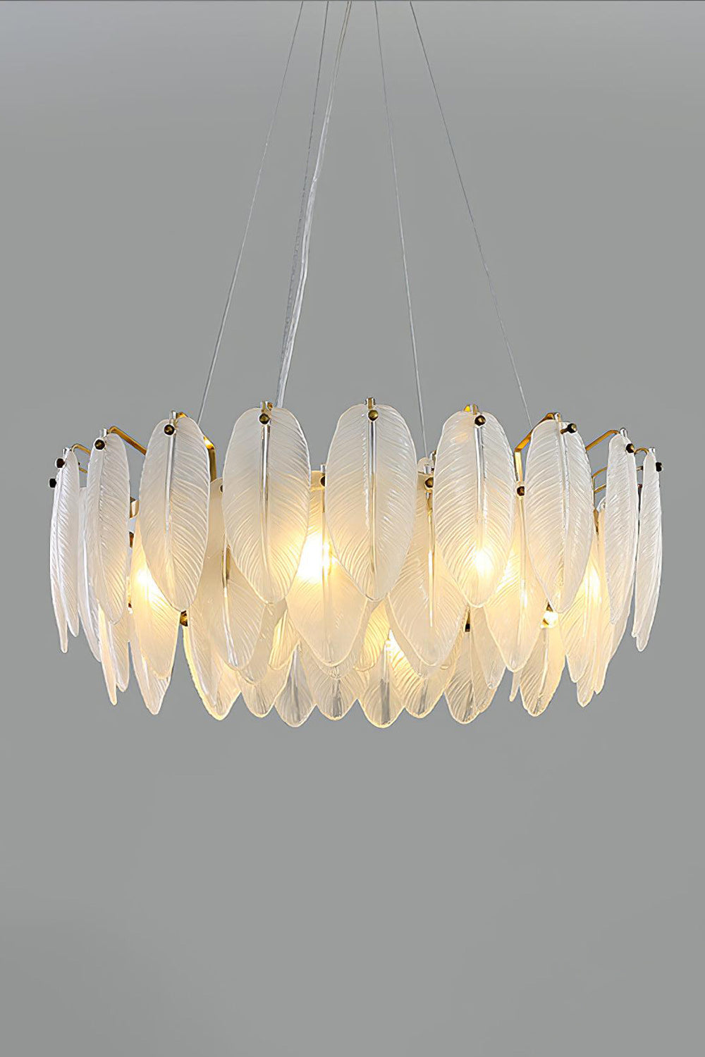 Glass Feather Chandelier - morylighting