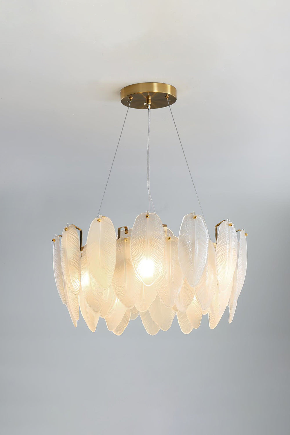Glass Feather Chandelier - morylighting