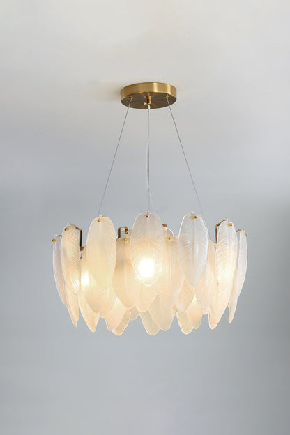 Glass Feather Chandelier - morylighting