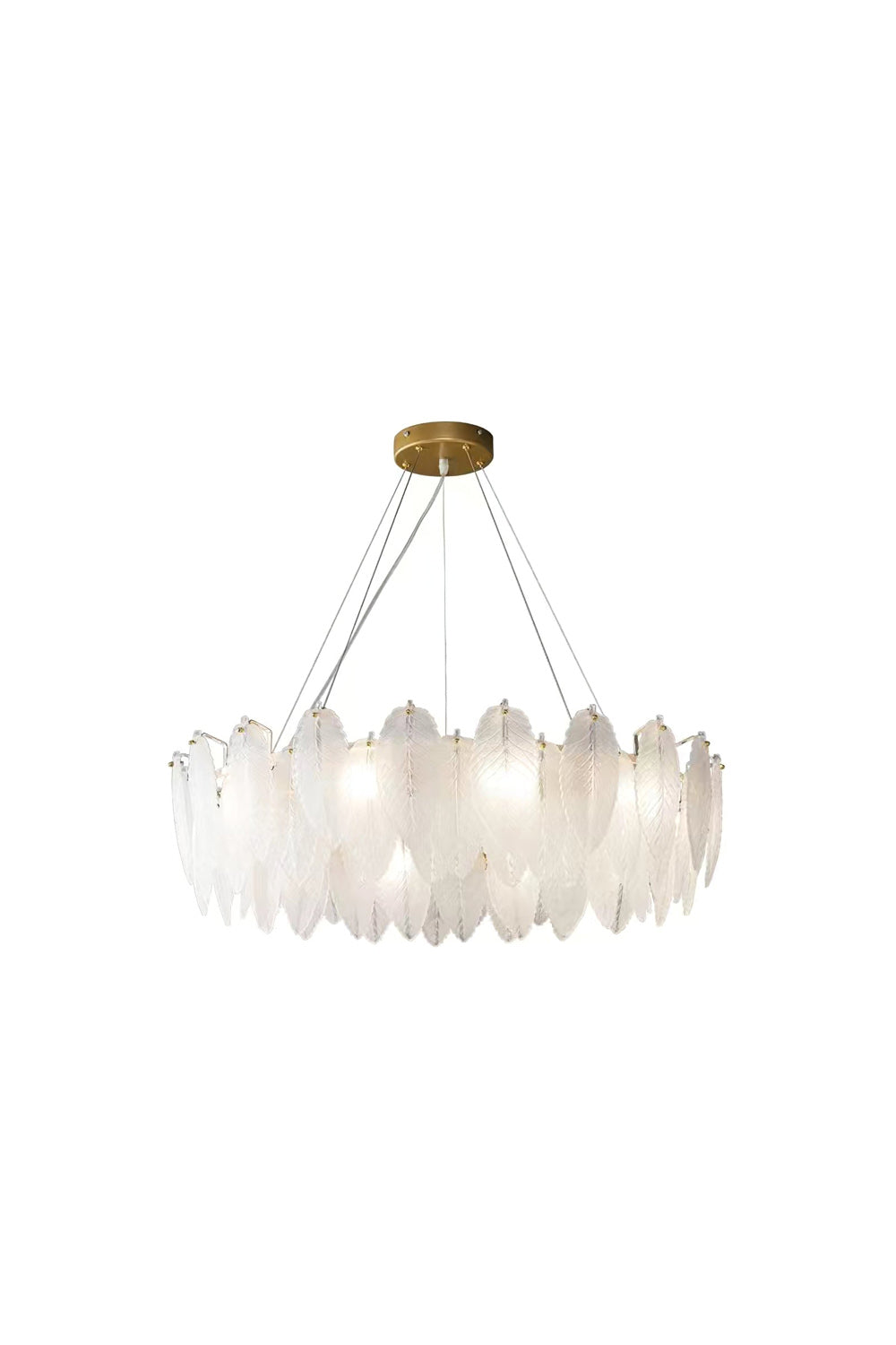 Glass Feather Chandelier - morylighting