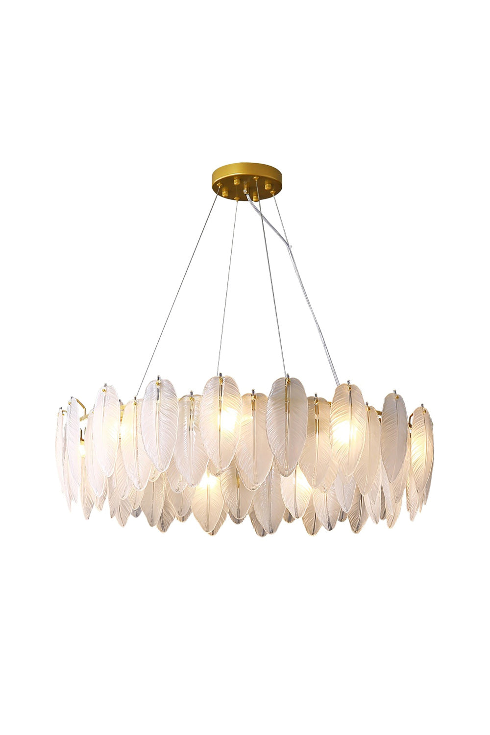 Glass Feather Chandelier - morylighting