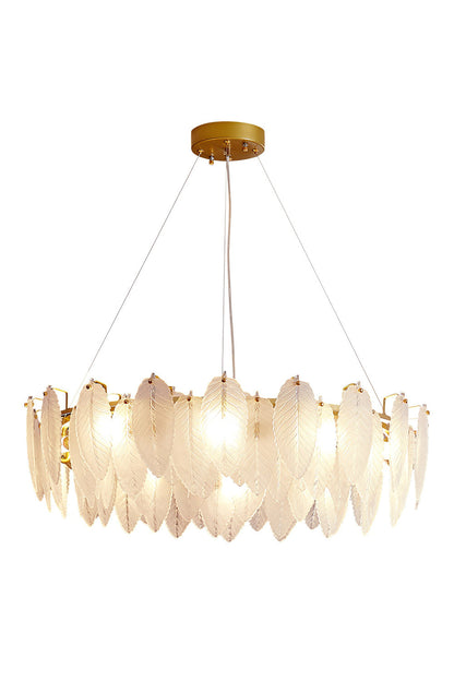 Glass Feather Chandelier - morylighting