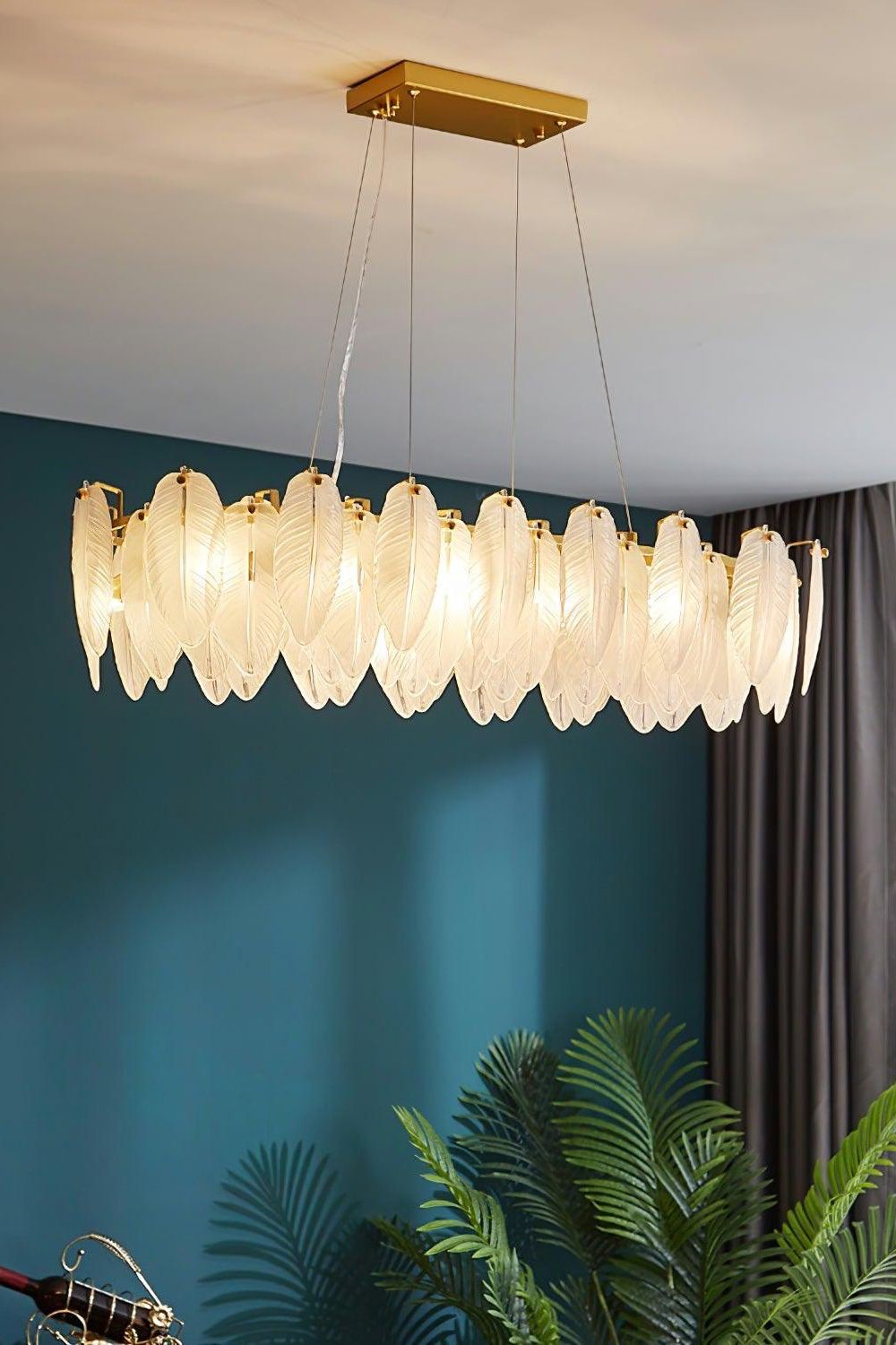 Glass Feather Chandelier - morylighting