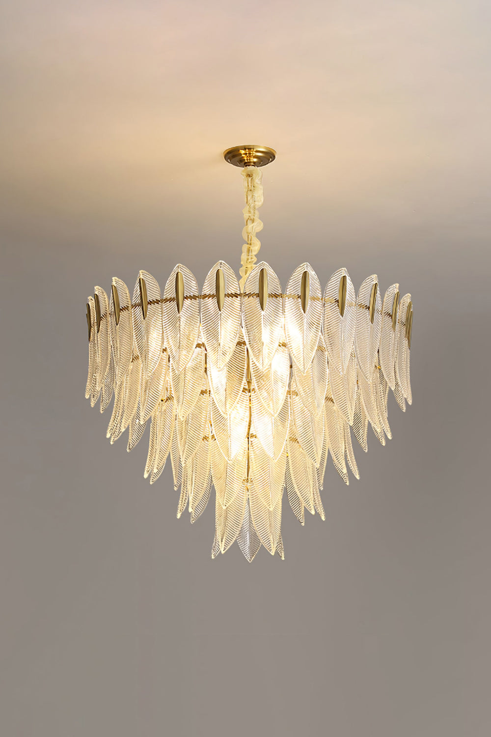 Glass Feathers Chandelier - morylighting