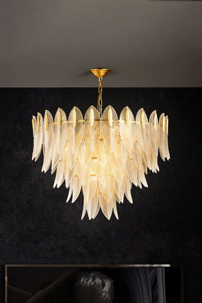 Glass Feathers Chandelier - morylighting