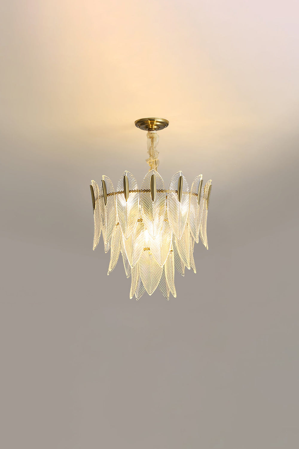 Glass Feathers Chandelier - morylighting