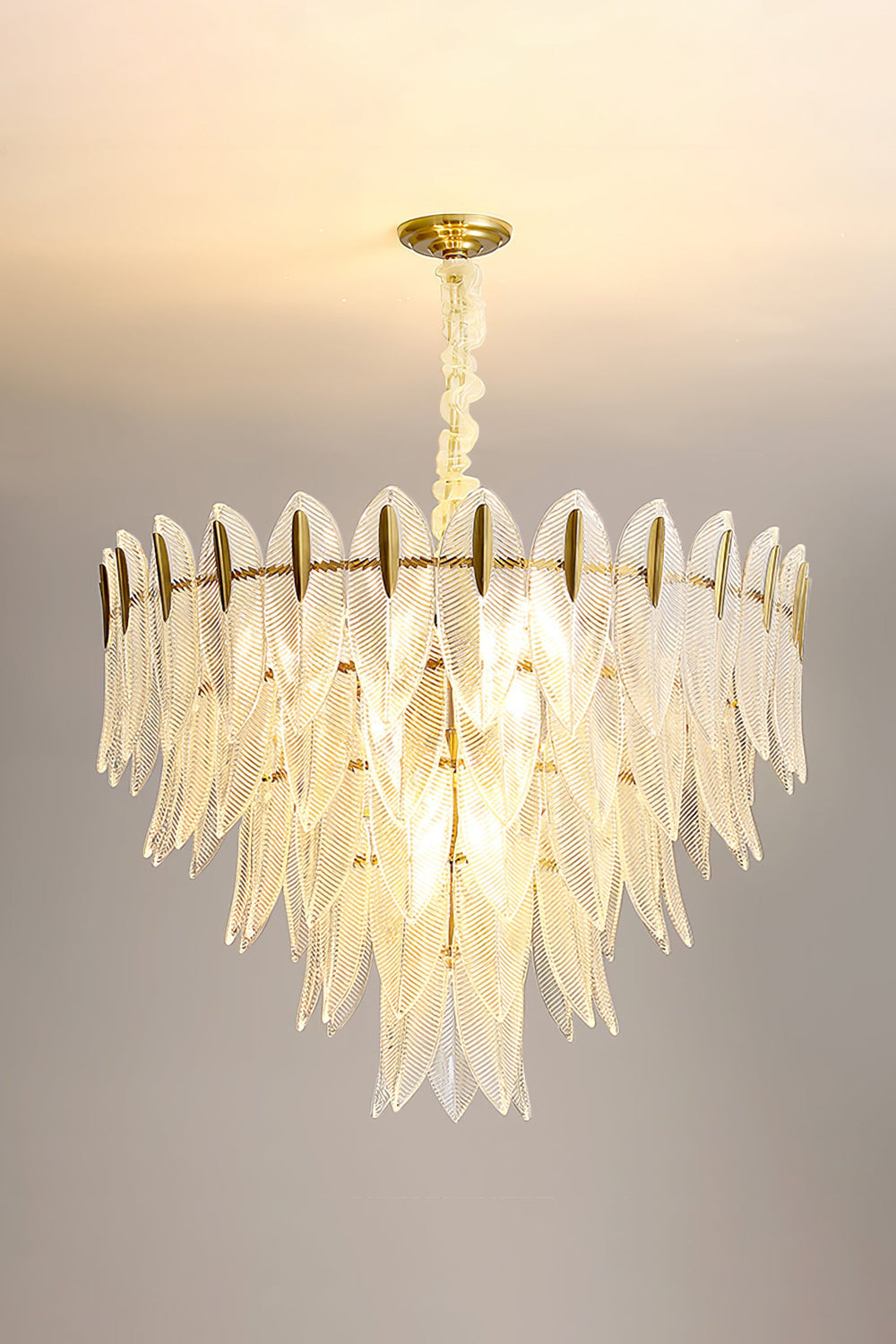 Glass Feathers Chandelier - morylighting