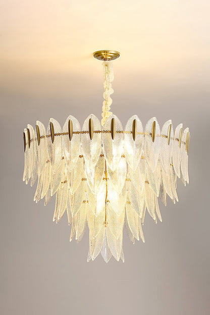 Glass Feathers Chandelier - morylighting