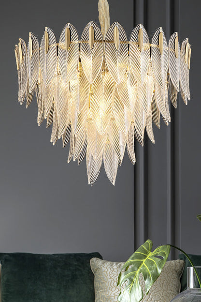 Glass Feathers Chandelier - morylighting