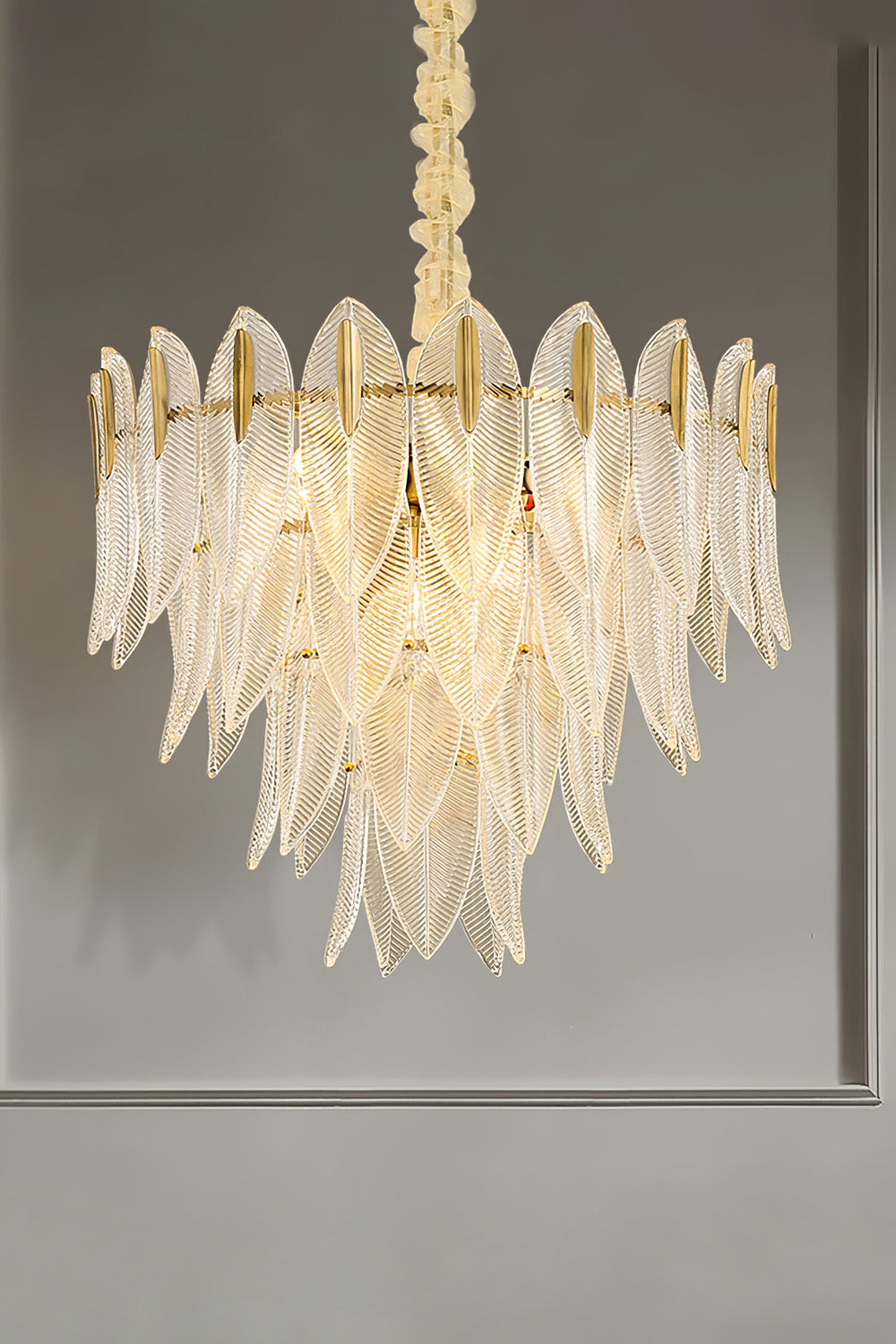 Glass Feathers Chandelier - morylighting