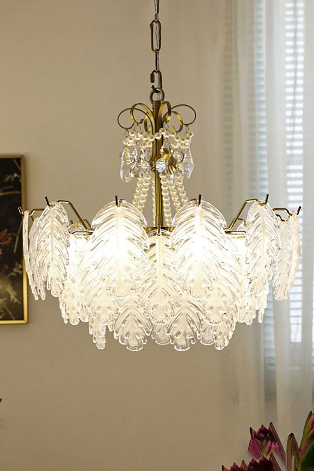 Glass Leaf Chandelier - morylighting