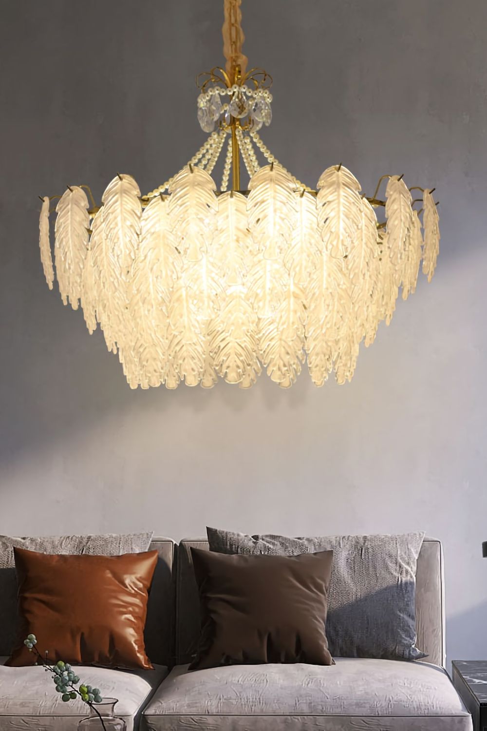 Glass Leaf Chandelier - morylighting