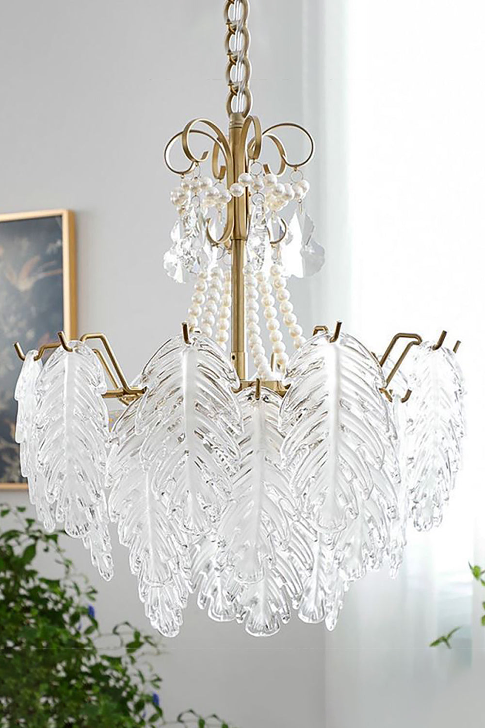 Glass Leaf Chandelier - morylighting
