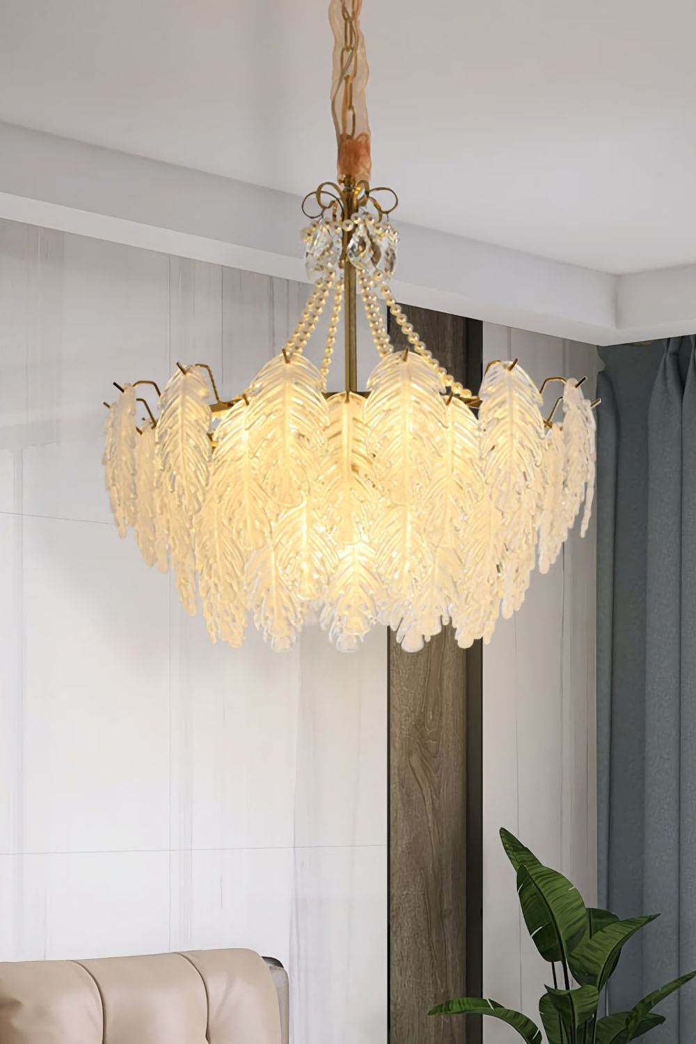 Glass Leaf Chandelier - morylighting