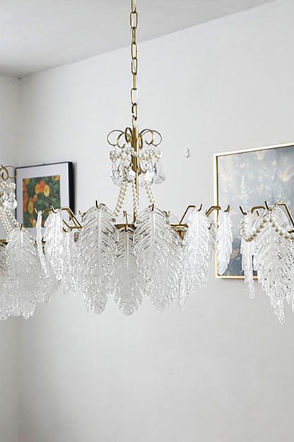 Glass Leaf Chandelier - morylighting