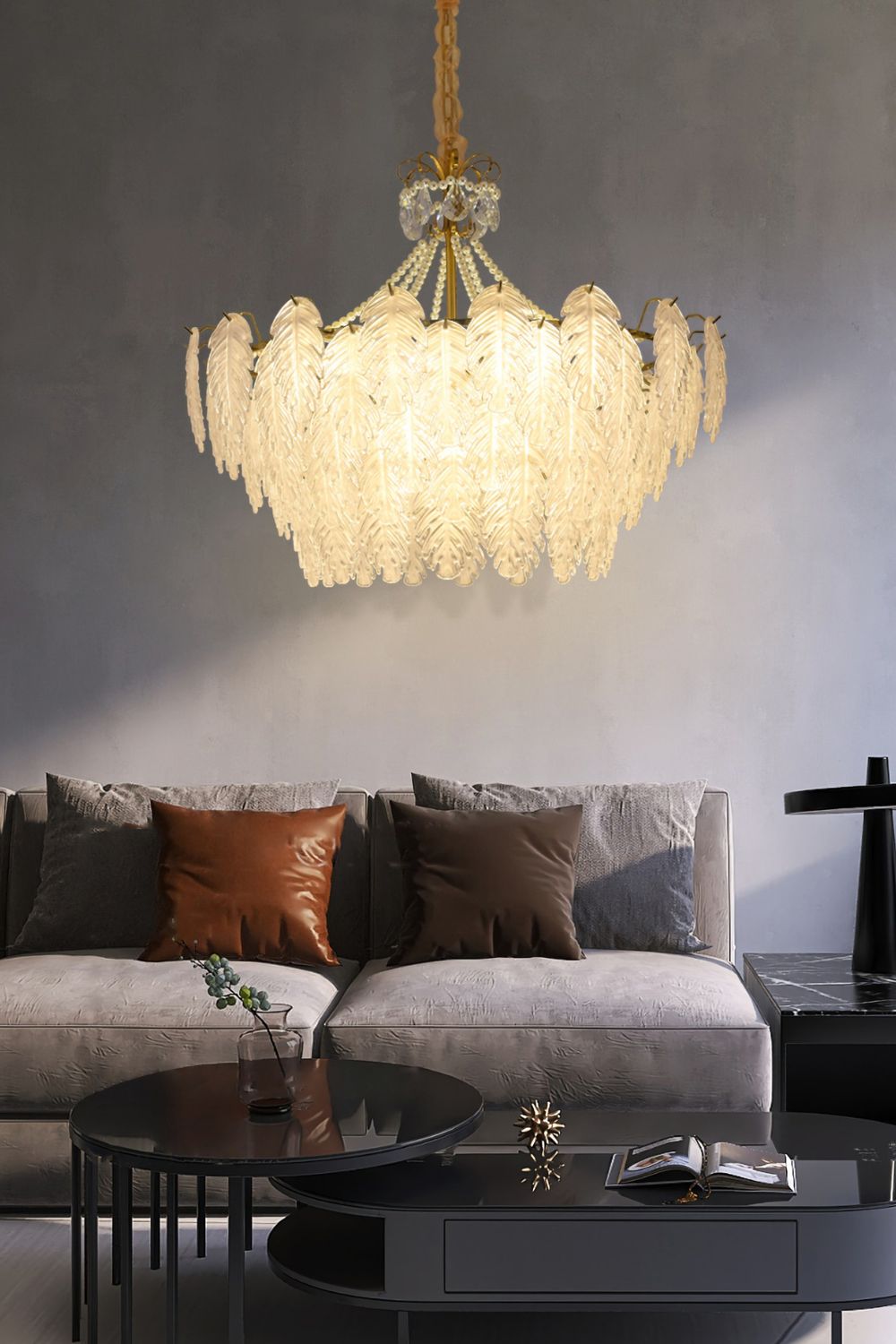 Glass Leaf Chandelier - morylighting