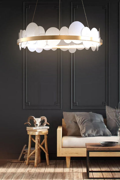 Gold and White Poetry Chandelier - morylighting