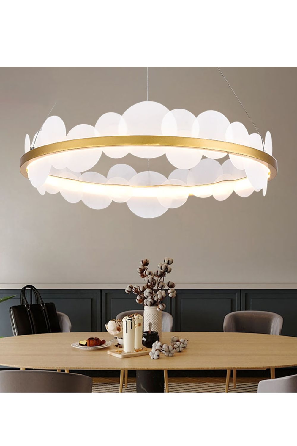 Gold and White Poetry Chandelier - morylighting
