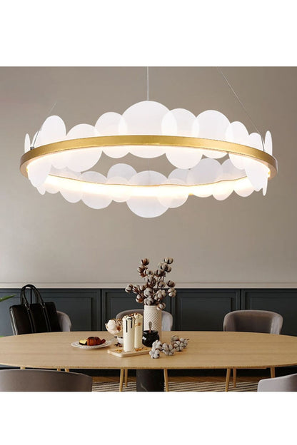 Gold and White Poetry Chandelier - morylighting