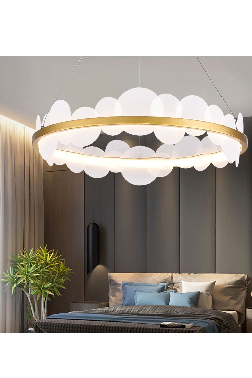 Gold and White Poetry Chandelier - morylighting