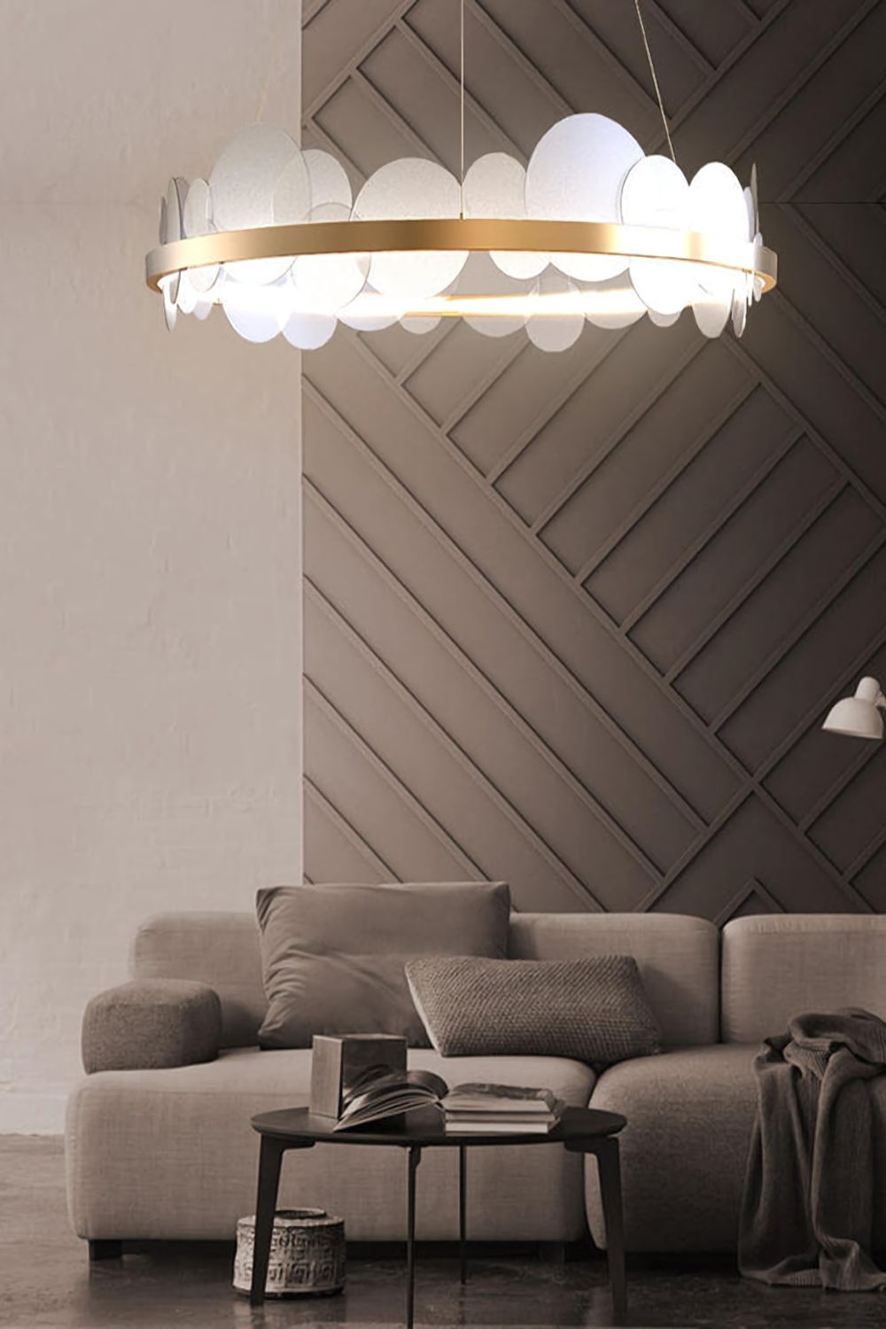 Gold and White Poetry Chandelier - morylighting