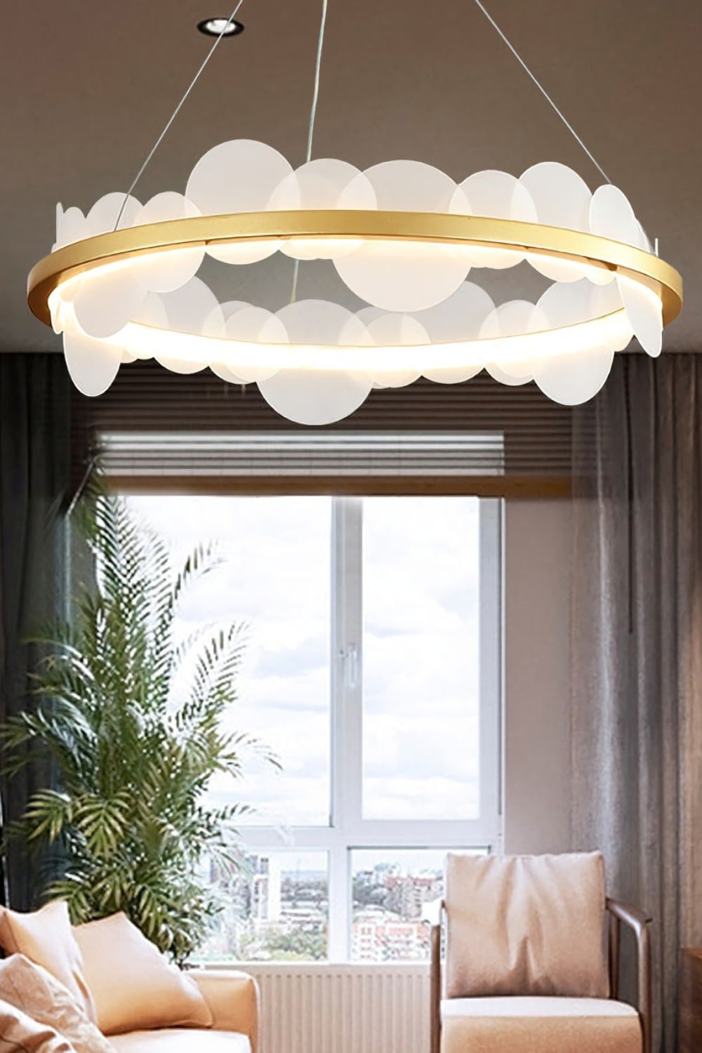 Gold and White Poetry Chandelier - morylighting
