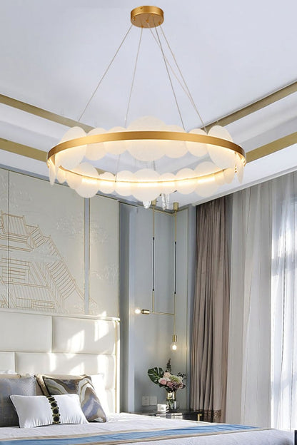 Gold and White Poetry Chandelier - morylighting