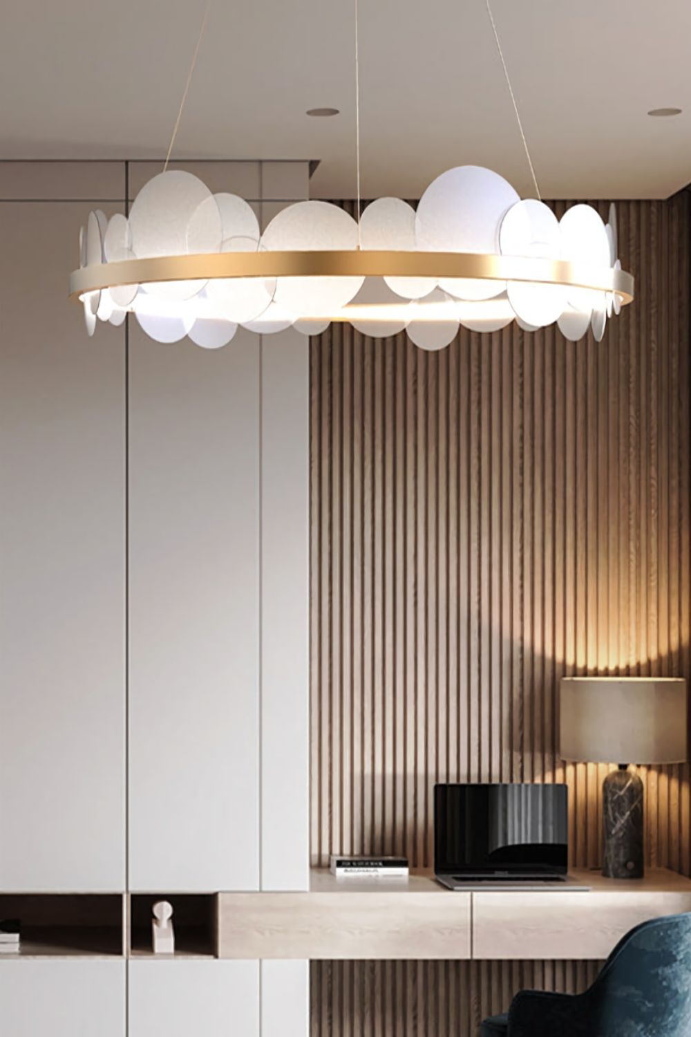 Gold and White Poetry Chandelier - morylighting