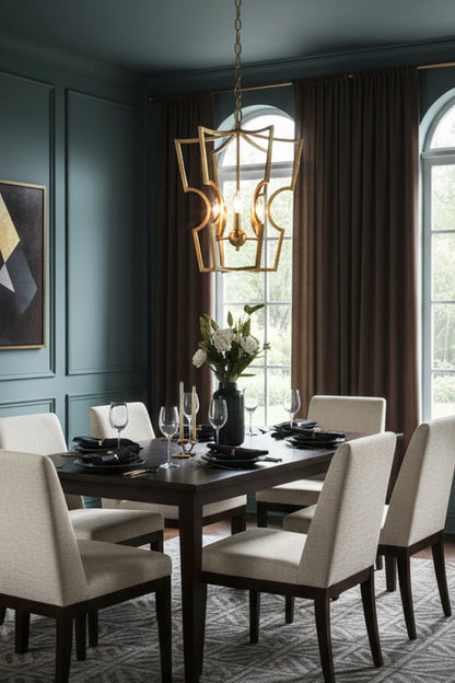 Golden Frame Lantern Chandelier - view 7 | morylighting