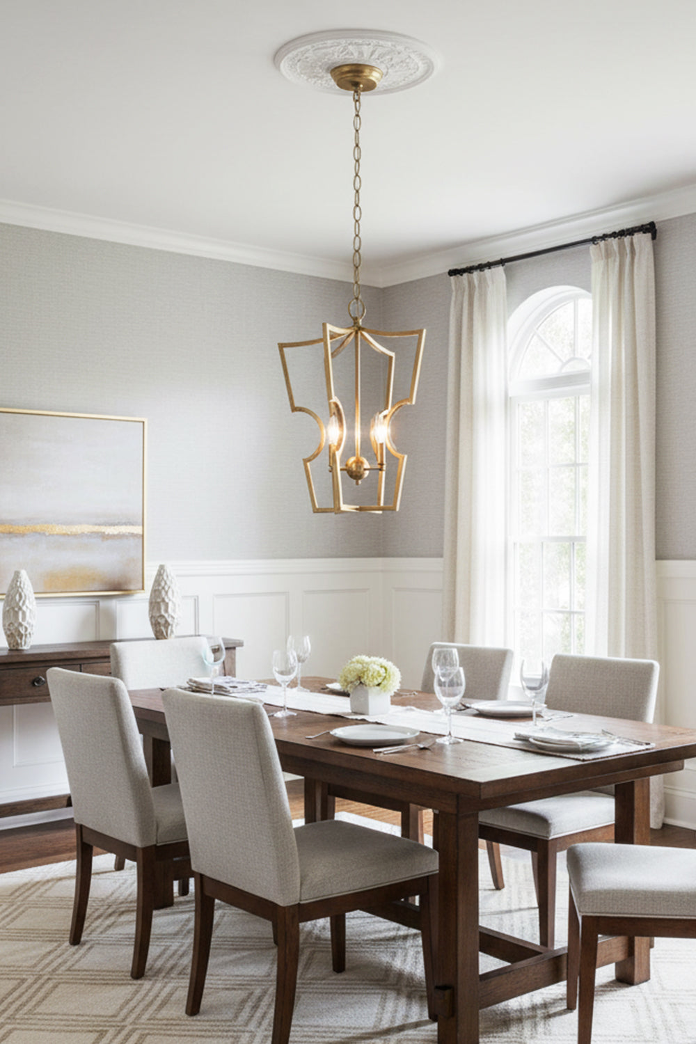 Golden Frame Lantern Chandelier - view 3 | morylighting