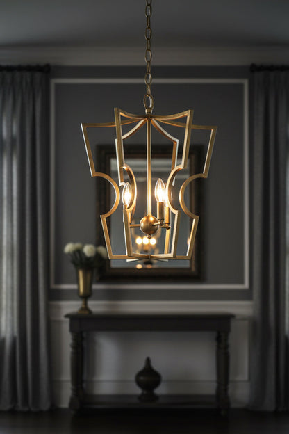 Golden Frame Lantern Chandelier - view 5 | morylighting